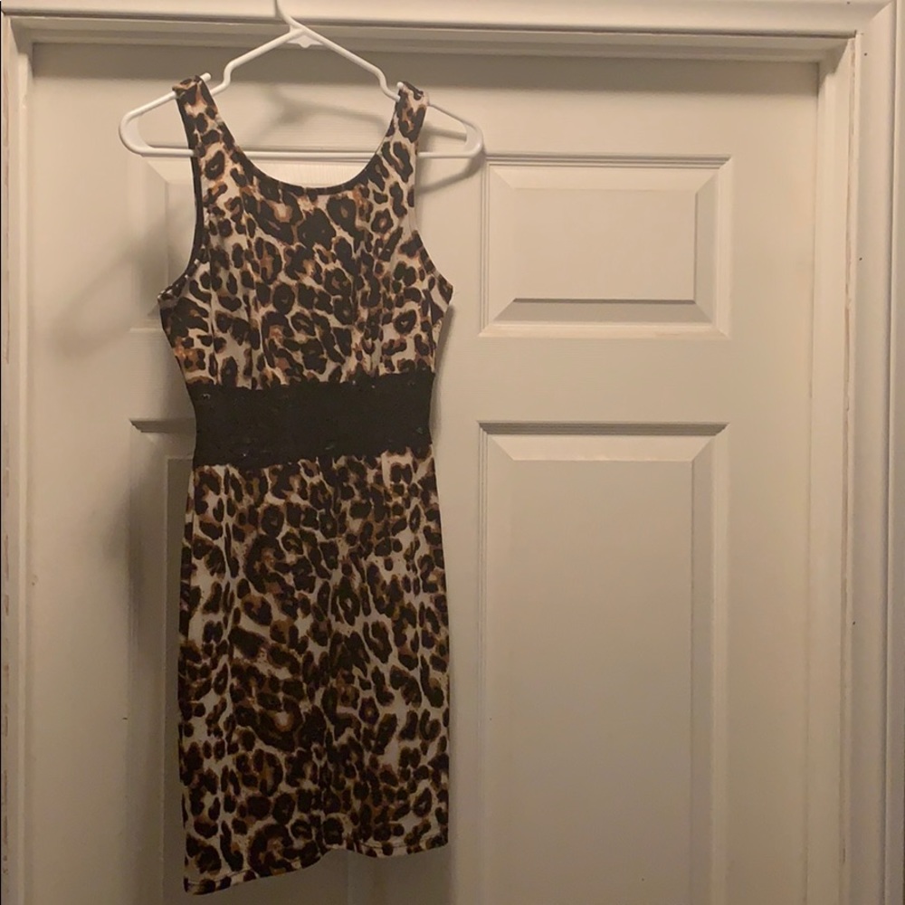 Cheetah print mini dress